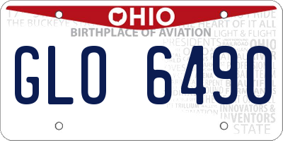 OH license plate GLO6490