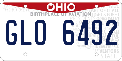 OH license plate GLO6492