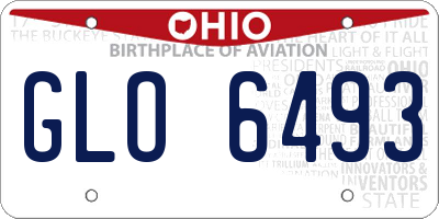 OH license plate GLO6493