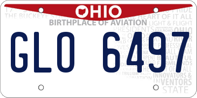 OH license plate GLO6497