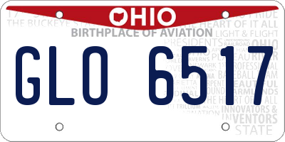 OH license plate GLO6517