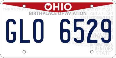 OH license plate GLO6529