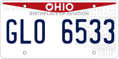 OH license plate GLO6533