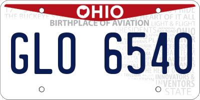 OH license plate GLO6540