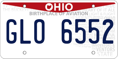 OH license plate GLO6552