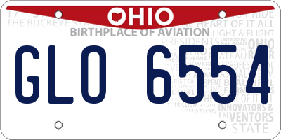 OH license plate GLO6554