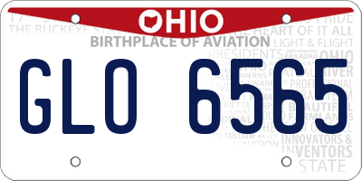 OH license plate GLO6565