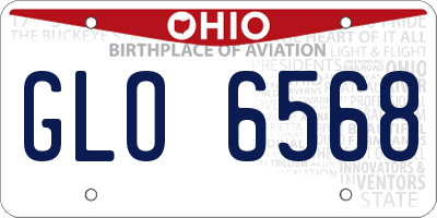 OH license plate GLO6568