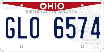 OH license plate GLO6574