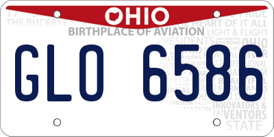 OH license plate GLO6586