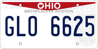 OH license plate GLO6625