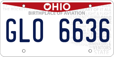 OH license plate GLO6636