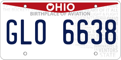 OH license plate GLO6638