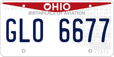 OH license plate GLO6677