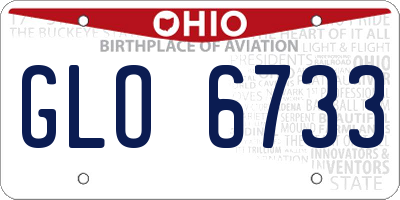 OH license plate GLO6733