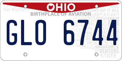 OH license plate GLO6744