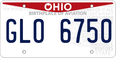 OH license plate GLO6750