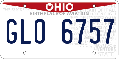 OH license plate GLO6757