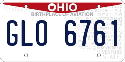 OH license plate GLO6761