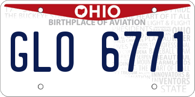 OH license plate GLO6771
