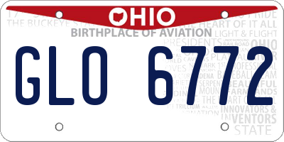 OH license plate GLO6772