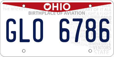 OH license plate GLO6786