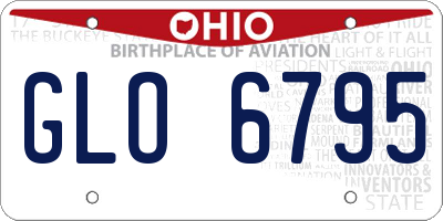 OH license plate GLO6795