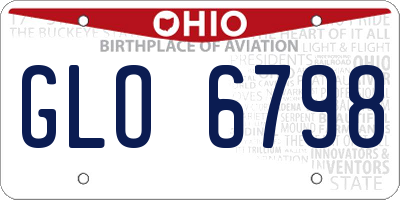 OH license plate GLO6798