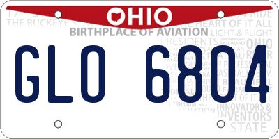 OH license plate GLO6804