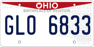 OH license plate GLO6833