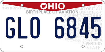 OH license plate GLO6845