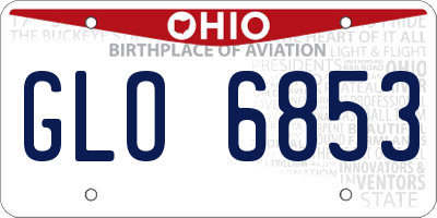 OH license plate GLO6853