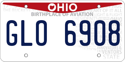 OH license plate GLO6908