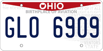 OH license plate GLO6909