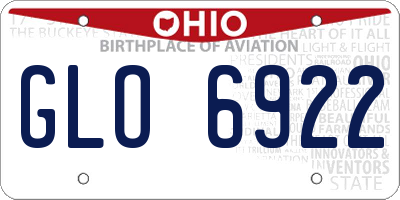 OH license plate GLO6922