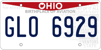 OH license plate GLO6929