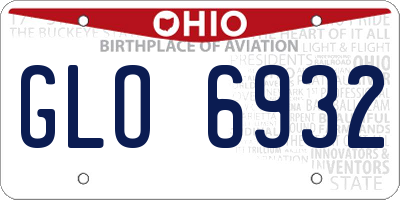 OH license plate GLO6932