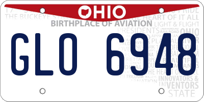 OH license plate GLO6948