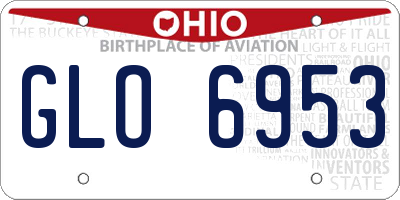 OH license plate GLO6953