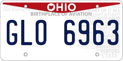 OH license plate GLO6963