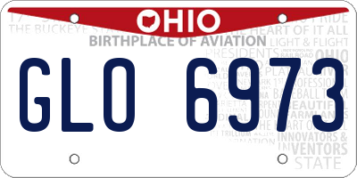 OH license plate GLO6973