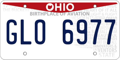 OH license plate GLO6977