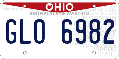 OH license plate GLO6982