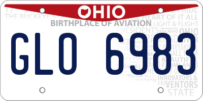 OH license plate GLO6983