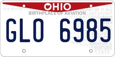 OH license plate GLO6985