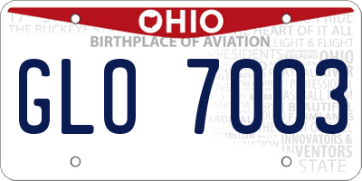 OH license plate GLO7003