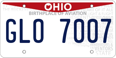 OH license plate GLO7007