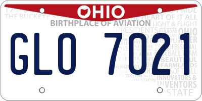 OH license plate GLO7021