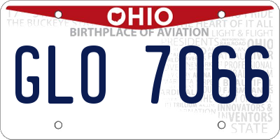 OH license plate GLO7066