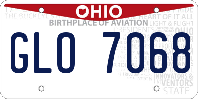 OH license plate GLO7068